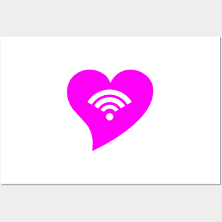 Pink WiFi Heart Posters and Art